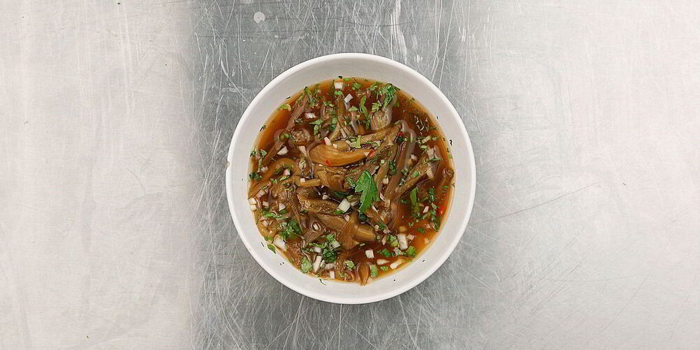 Рецепт китайского холодного супа из баклажанов