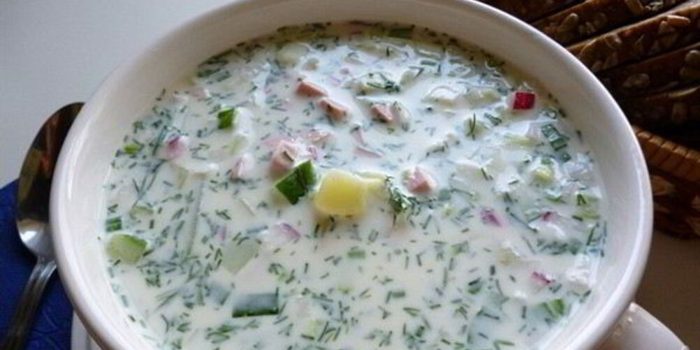 Рецепт окрошки классической с колбасой