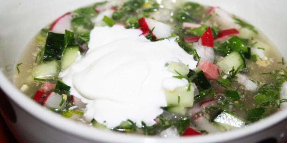 Рецепт окрошки на белом квасе