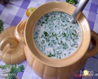 Окрошка на бульоне