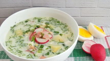 Окрошка на газированной минеральной воде