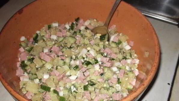 окрошка на кефире