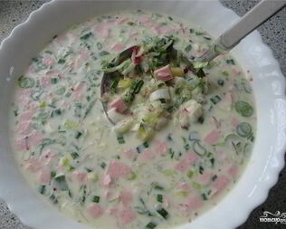 Окрошка на лимонной кислоте