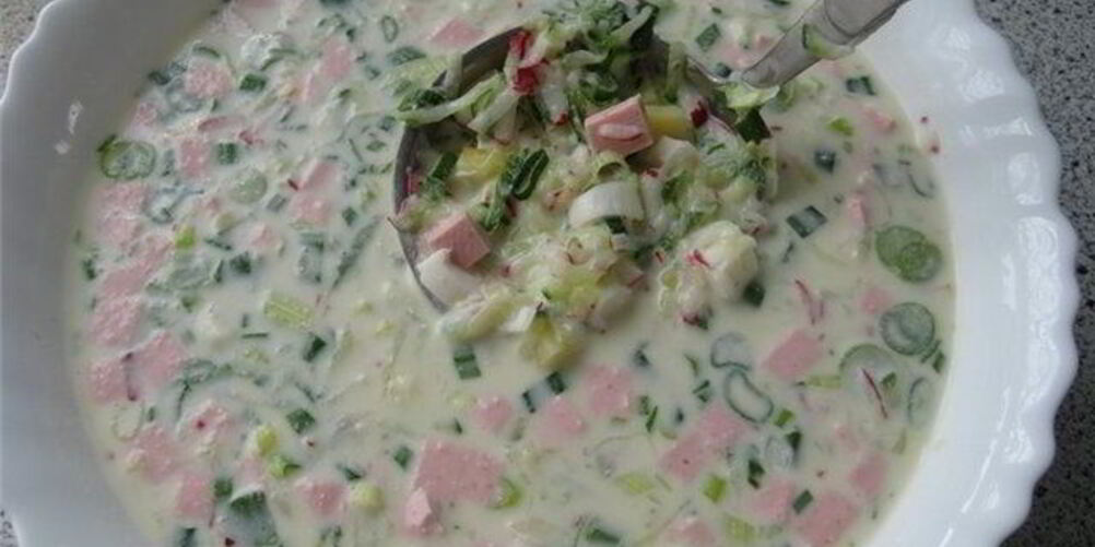 Рецепт окрошки на сметане и майонезе