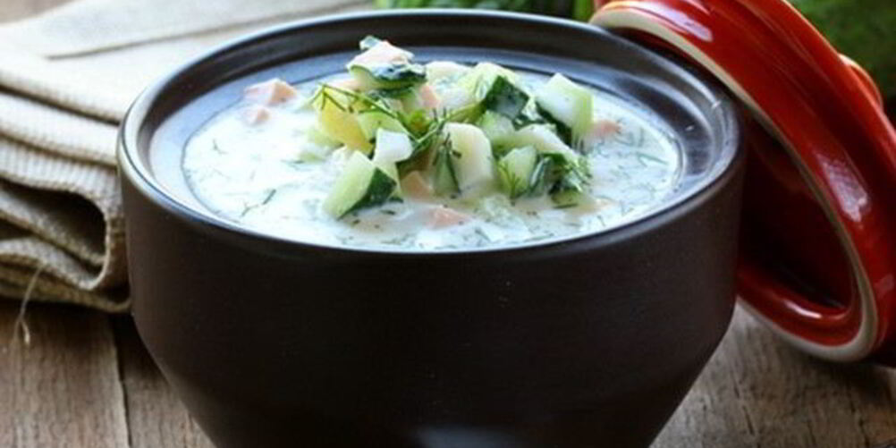 Рецепт окрошки на воде с вареной колбасой и майонезом