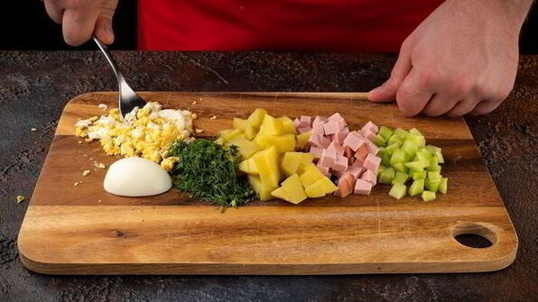 окрошка с колбасой