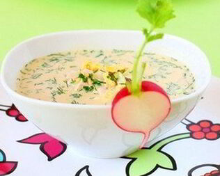 Окрошка с крабовыми палочками