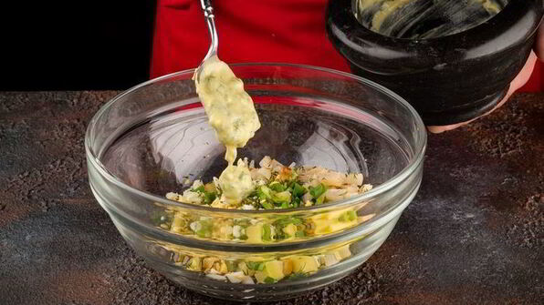 окрошка с морскими гребешками