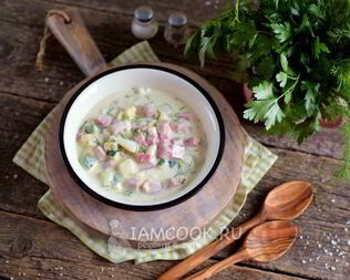 Окрошка с редькой