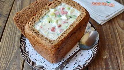 Окрошка в хлебе