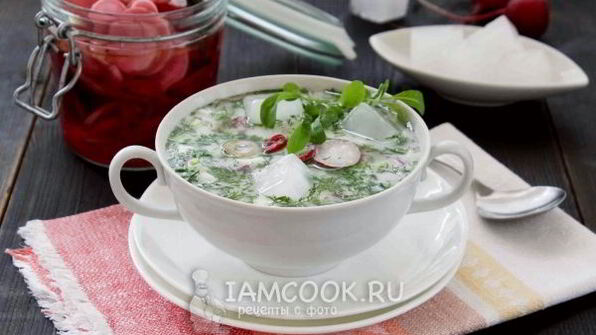 вегетарианская окрошка на кефире и минералке