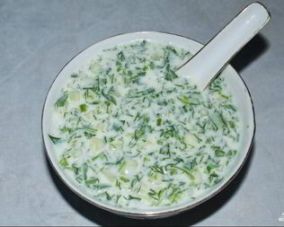 Вкусная окрошка на кефире