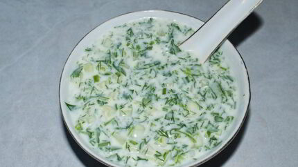 Вкусная окрошка на кефире