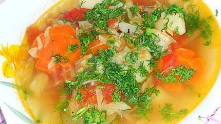 Дачный суп овощной