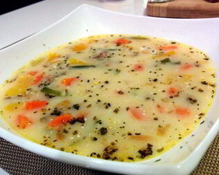 Легкий овощной супчик с мясным фаршем