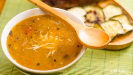 Овощной суп с баклажанами