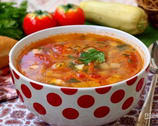 Овощной суп с кабачками