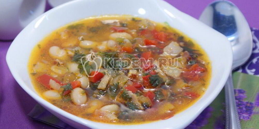 Рецепт супа минестроне с фасолью и беконом