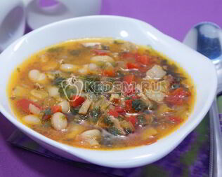 Суп Минестроне с фасолью и беконом