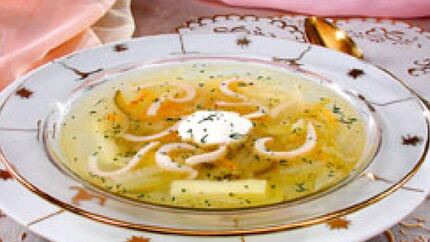 Рассольник домашний с кальмарами