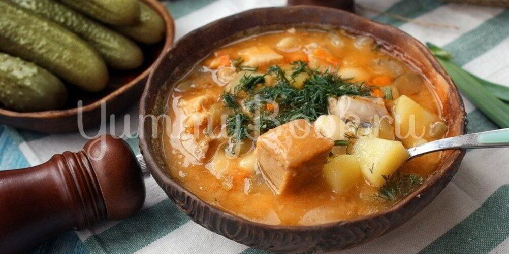 Рецепт рассольника с фасолью