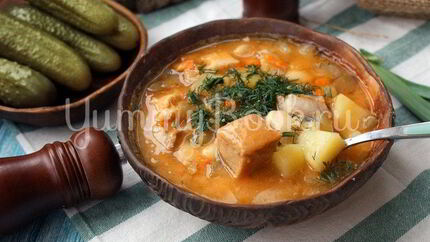 Рассольник с фасолью