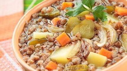 Рассольник с гречкой