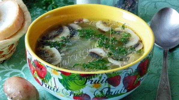 рассольник с грибами