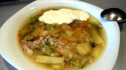 Рассольник с курицей в мультиварке