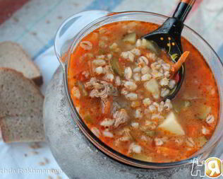 Рассольник с перловкой