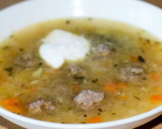 Щи с фрикадельками