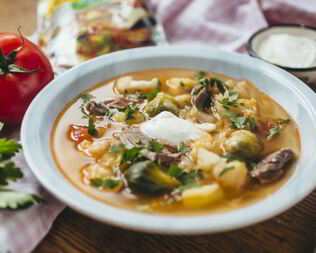 Щи с тремя видами капусты