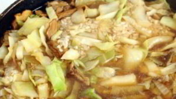 грибная солянка с рисом и капустой