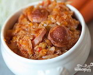 Капустная солянка с сосиской