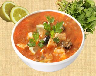 Рыбная солянка с белугой