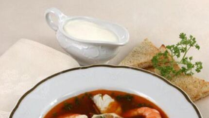 Солянка рыбная с креветками