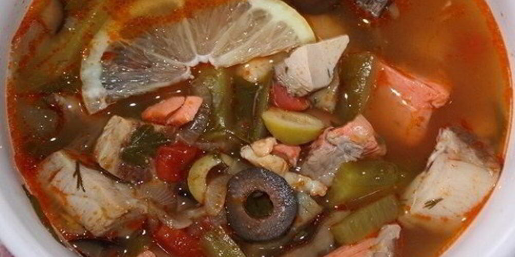 Рецепт солянки с креветками