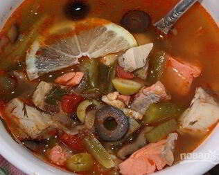 Солянка с креветками