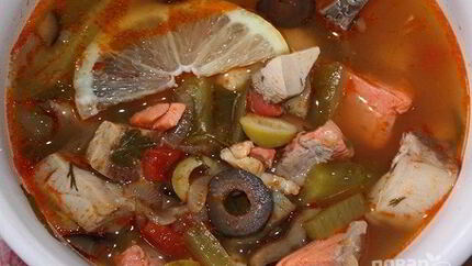 Солянка с креветками