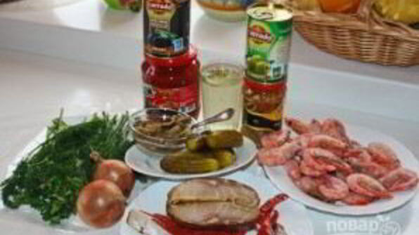 солянка с креветками