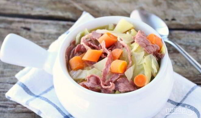 Суп из капусты с мясом