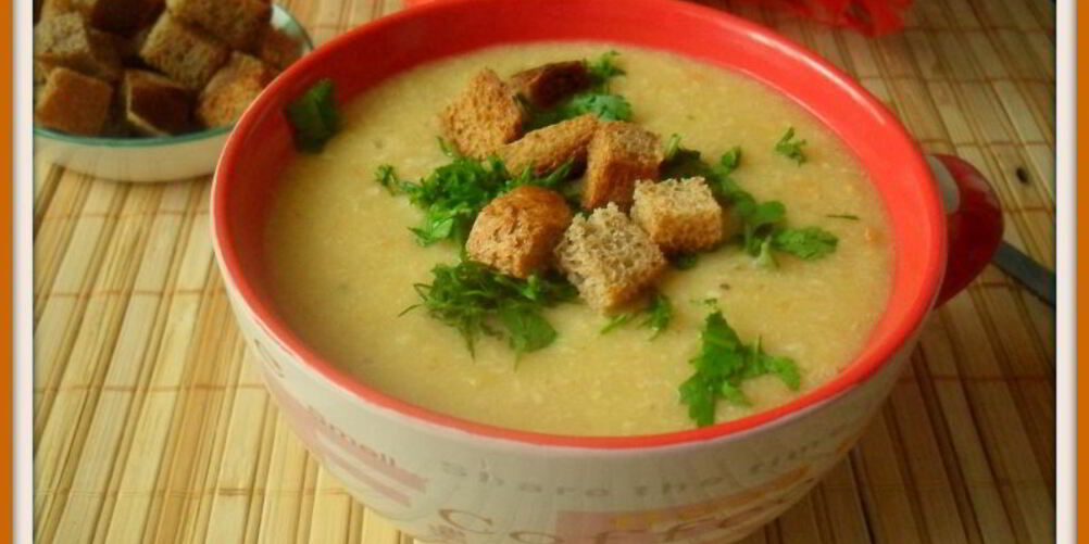 Рецепт горохового супа-пюре с гренками