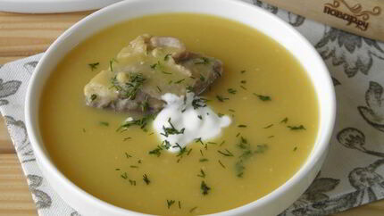 Гороховый суп-пюре с мясом