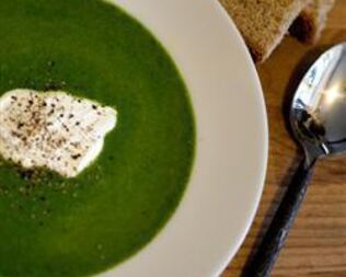 Крапивный суп-пюре с рисом