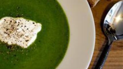 Крапивный суп-пюре с рисом