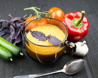 Овощной суп-пюре со свежим огурцом