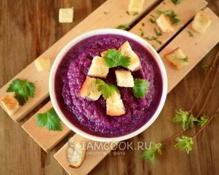 Постный суп-пюре из красной капусты