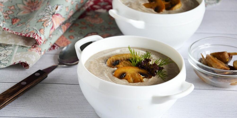 Рецепт супа пюре грибной со сливками