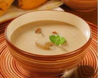 Суп-пюре из фасоли с грибами