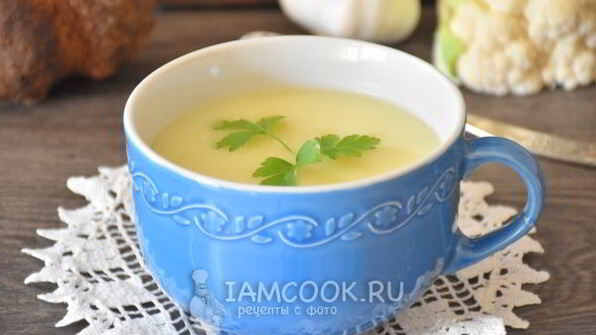 суп-пюре из цветной капусты и картофеля